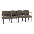 thumbnail image 1 of Amherst Steel Reception Waiting 4 Seat Tandem Seating / Charcoal Steel / Brown, 1 of 3
