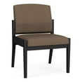 thumbnail image 1 of Amherst Steel Reception Waiting Armless Guest Chair / Black Steel / Brown, 1 of 3