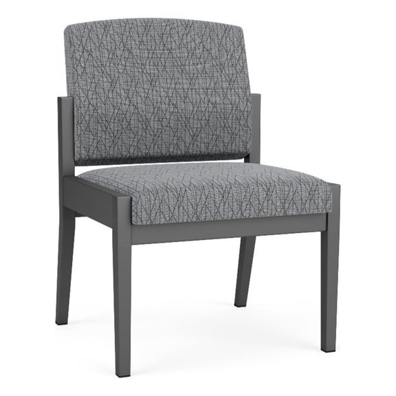 Amherst Steel Reception Waiting Armless Guest Chair / Charcoal Steel / Gray