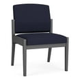 thumbnail image 1 of Amherst Steel Reception Waiting Armless Guest Chair / Charcoal Steel / Navy Blue, 1 of 3