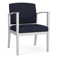 thumbnail image 1 of Amherst Steel Reception Waiting Guest Chair / Silver Steel / Navy Blue, 1 of 3