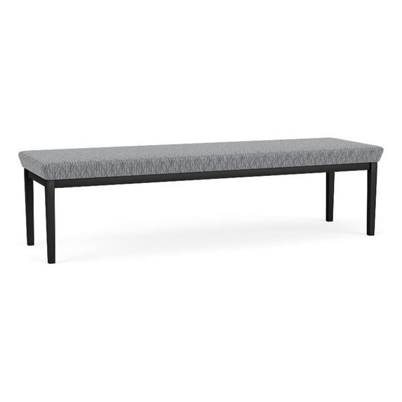 Amherst Steel Reception Waiting Room 18" 3 Seat Bench / Black Steel / Gray