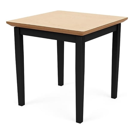 Amherst Steel Reception Waiting Room 20" End Table / Black Steel / Natural