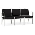 thumbnail image 1 of Amherst Steel Reception Waiting Room 3-Seat Chair / Silver Steel / Black, 1 of 1