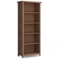 thumbnail image 1 of Simpli Home Amherst 30 inch Wide Solid Wood Transitional 5 Shelf Bookcase in Rustic Natural Aged Brown, 1 of 10