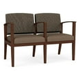 thumbnail image 1 of Amherst Wood Reception 2 Seat Tandem Seating / Walnut Wood / Brown / Brown, 1 of 5