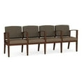 thumbnail image 1 of Amherst Wood Reception 4 Seat Tandem Seating / Walnut Wood / Brown / Brown, 1 of 5