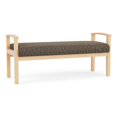 thumbnail image 1 of Amherst Wood Reception Waiting 19" 2 Seat Bench / Natural Wood / Brown, 1 of 5