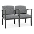thumbnail image 1 of Amherst Wood Reception Waiting 2 Seat Tandem Seating / Black Wood / Gray, 1 of 5