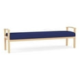 thumbnail image 1 of Amherst Wood Reception Waiting Room 19" 3 Seat Bench / Natural Wood / Blue, 1 of 5