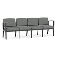 thumbnail image 1 of Amherst Wood Reception Waiting Room 4-Seat Chair / Black Wood / Light Gray, 1 of 5
