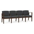 thumbnail image 1 of Amherst Wood Reception Waiting Room 4-Seat Chair / Walnut Wood / Dark Gray, 1 of 5
