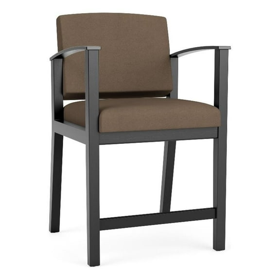 Amherst Wood Reception Waiting Room Healthcare Hip Chair / Black Wood / Brown