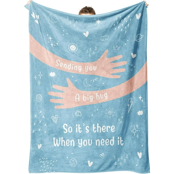 Amhlg Get Well Gifts for Women Men, Hug/Healing Blanket, Thinking of You/Cancer Care/Sympathy/After Surgery Gifts for Friends, Sister, Coworkers, Soft Throw Blankets 50'''' x 60''''