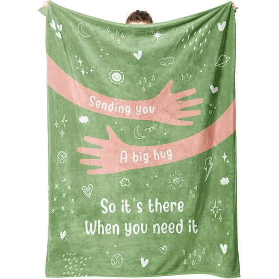 Amhlg Get Well Gifts for Women Men, Hug/Healing Blanket, Thinking of You/Cancer Care/Sympathy/After Surgery Gifts for Friends, Sister, Coworkers, Soft Throw Blankets 50'''' x 60''''