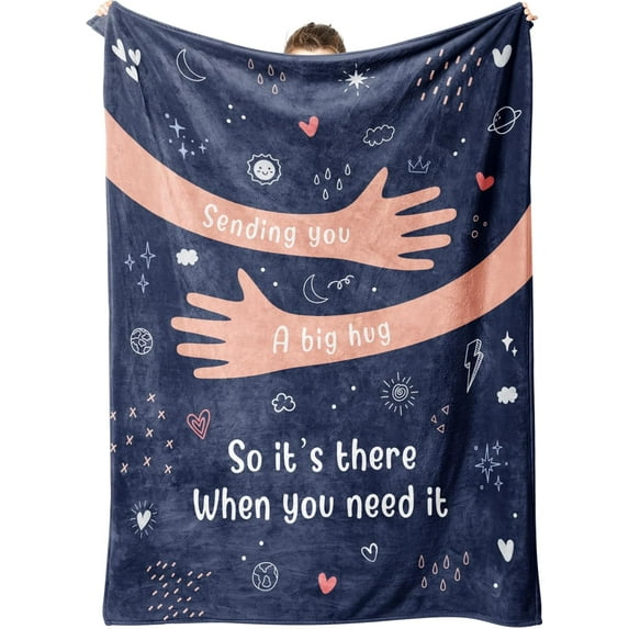 Amhlg Get Well Gifts for Women Men, Hug/Healing Blanket, Thinking of You/Cancer Care/Sympathy/After Surgery Gifts for Friends, Sister, Coworkers, Soft Throw Blankets 60'''' x 80''''