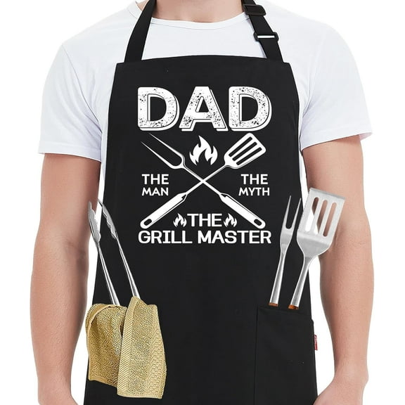 Amhlg Grill Aprons for Men - Funny Chef Cooking Grilling BBQ Apron with 2 Pockets - Birthday, Father''s Day, Christmas Gifts for Dad, Step Dad, Father in Law