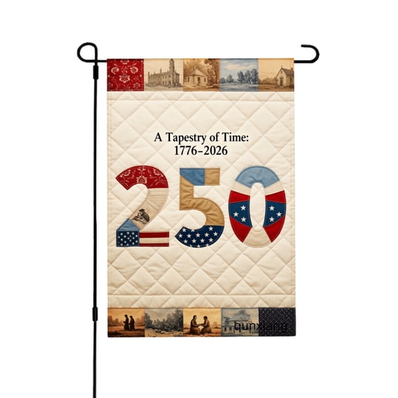 Amhnf A Tapestry Of Time 1776 2026 250th Anniversary Quilted Garden Flag For Home Outdoor Garden Yard Decor 12x18 inch