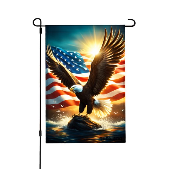Amhnf American Eagle And Flag Garden Flag For Home Outdoor Garden Yard Decor 12x18 inch