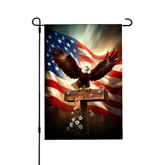 Amhnf American Eagle With Flag Garden Flag For Home Outdoor Garden Yard Decor 12x18 inch