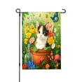 thumbnail image 1 of Amhnf Calico Kitten In Flower Pot With Butterflies And Colorful Flowers Garden Flag For Home Outdoor Garden Yard Decor 12x18 inch, 1 of 5