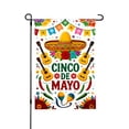 thumbnail image 1 of Amhnf Cinco De Mayo Mexican Theme Garden Flag With Sombrero Guitar And Chili Pepper Design For Home Outdoor Garden Yard Decor 12x18 inch, 1 of 5