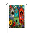 thumbnail image 1 of Amhnf Colorful Birdhouses And Cardinals Garden Flag For Home Outdoor Garden Yard Decor 12x18 inch, 1 of 5