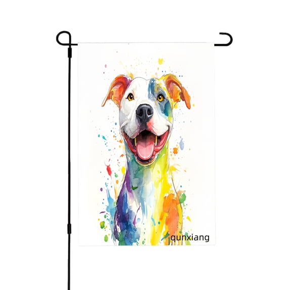 Amhnf Colorful Dog Art Garden Flag For Home Outdoor Garden Yard Decor 12x18 inch
