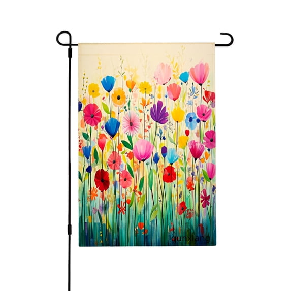 Amhnf Colorful Floral Garden Flag For Home Outdoor Garden Yard Decor 12x18 inch