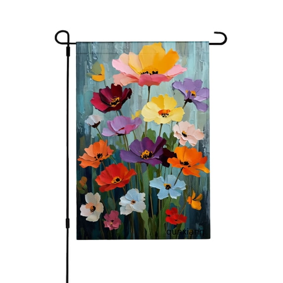 Amhnf Colorful Poppy Flowers Garden Flag For Home Outdoor Garden Yard Decor 12x18 inch