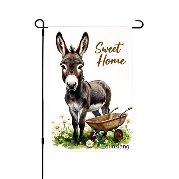 Amhnf Donkey Sweet Home Garden Flag For Home Outdoor Garden Yard Decor 12x18 inch