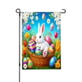 thumbnail image 1 of Amhnf Easter Bunny With Colorful Eggs In Basket Garden Flag For Home Outdoor Garden Yard Decor 12x18 inch, 1 of 5