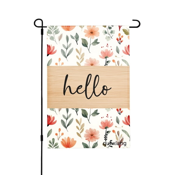 Amhnf Floral Hello Garden Flag For Home Outdoor Garden Yard Decor 12x18 inch