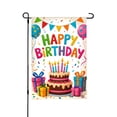 thumbnail image 1 of Amhnf Happy Birthday Cake Balloons And Gifts Garden Flag For Home Outdoor Garden Yard Decor 12x18 inch, 1 of 5