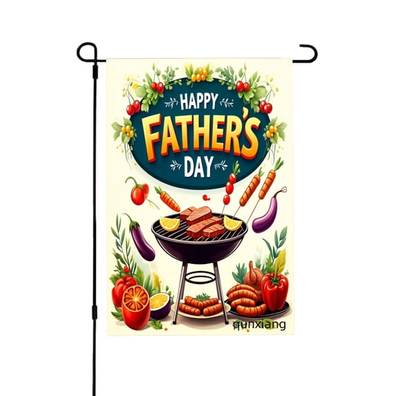 Amhnf Happy Fathers Day Barbecue Garden Flag For Home Outdoor Garden Yard Decor 12x18 inch