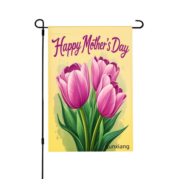 Amhnf Happy Mothers Day Tulip Garden Flag For Home Outdoor Garden Yard Decor 12x18 inch