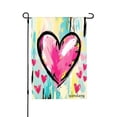 thumbnail image 1 of Amhnf Heart Art Garden Flag With Pink And Colorful Background For Home Outdoor Garden Yard Decor 12x18 inch, 1 of 5