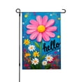 thumbnail image 1 of Amhnf Hello Pink Daisy Garden Flag For Home Outdoor Garden Yard Decor 12x18 inch, 1 of 5