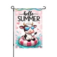 thumbnail image 1 of Amhnf Hello Summer Cow In Pool Float Garden Flag For Home Outdoor Garden Yard Decor 12x18 inch, 1 of 5