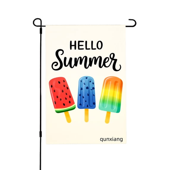 Amhnf Hello Summer Popsicle Garden Flag For Home Outdoor Garden Yard Decor 12x18 inch