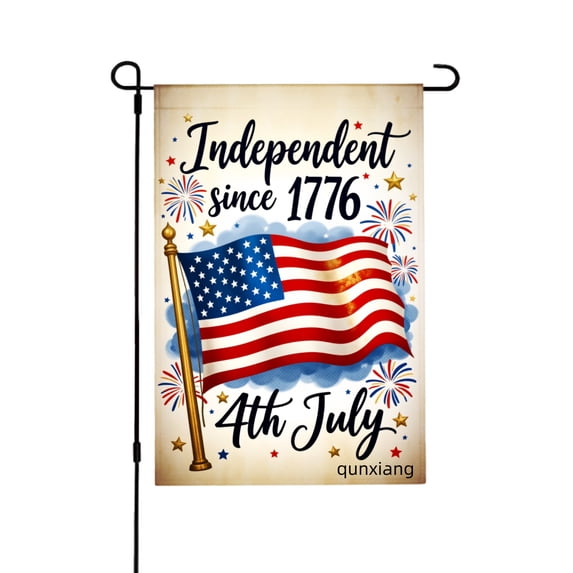 Amhnf Independent Since 1776 American Flag Fourth Of July Garden Flag For Home Outdoor Garden Yard Decor 12x18 inch