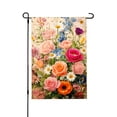 thumbnail image 1 of Amhnf Linen Garden Flag Floral Bouquet Design For Home Outdoor Garden Yard Decor 12x18 inch, 1 of 5