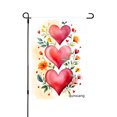 thumbnail image 1 of Amhnf Linen Garden Flag With Heart And Floral Design For Home Outdoor Garden Yard Decor 12x18 inch, 1 of 5