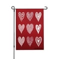 thumbnail image 1 of Amhnf Linen Garden Flag With Nine White Heart Patterns On Red Background For Home Outdoor Garden Yard Decor 12x18 inch, 1 of 5