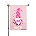 thumbnail image 1 of Amhnf Pink Gnome Mom I Love You Garden Flag For Home Outdoor Garden Yard Decor 12x18 inch, 1 of 5