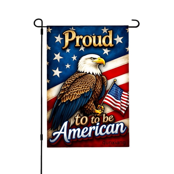 Amhnf Proud To Be American Eagle Flag With Usa Flag Design On Blue And Red Background For Home Outdoor Garden Yard Decor 12x18 inch
