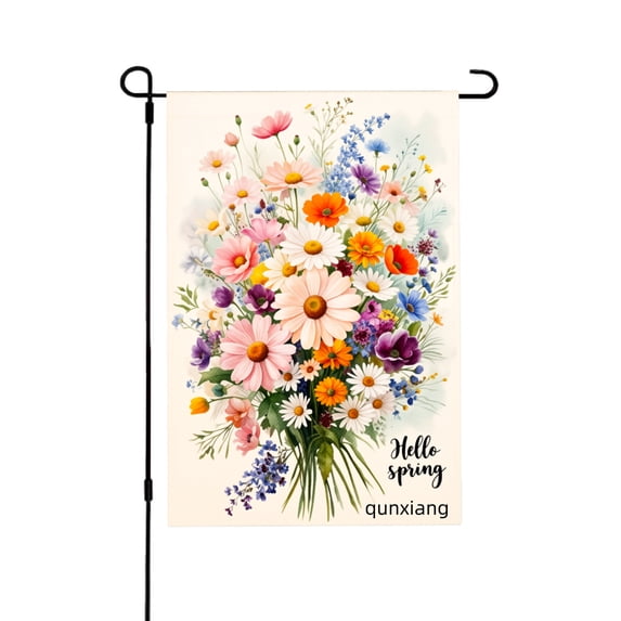 Amhnf Spring Floral Garden Flag Hello Spring Design For Home Outdoor Garden Yard Decor 12x18 inch