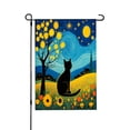 thumbnail image 1 of Amhnf Starry Night Cat Garden Flag For Home Outdoor Garden Yard Decor 12x18 inch, 1 of 5