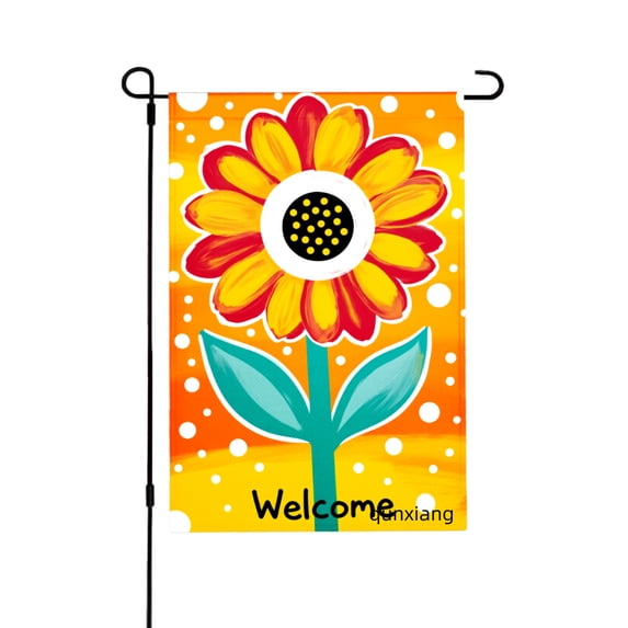 Amhnf Sunflower Welcome Garden Flag For Home Outdoor Garden Yard Decor 12x18 inch