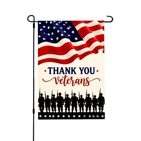 Amhnf Thank You Veterans American Flag Garden Flag For Home Outdoor Garden Yard Decor 12x18 inch